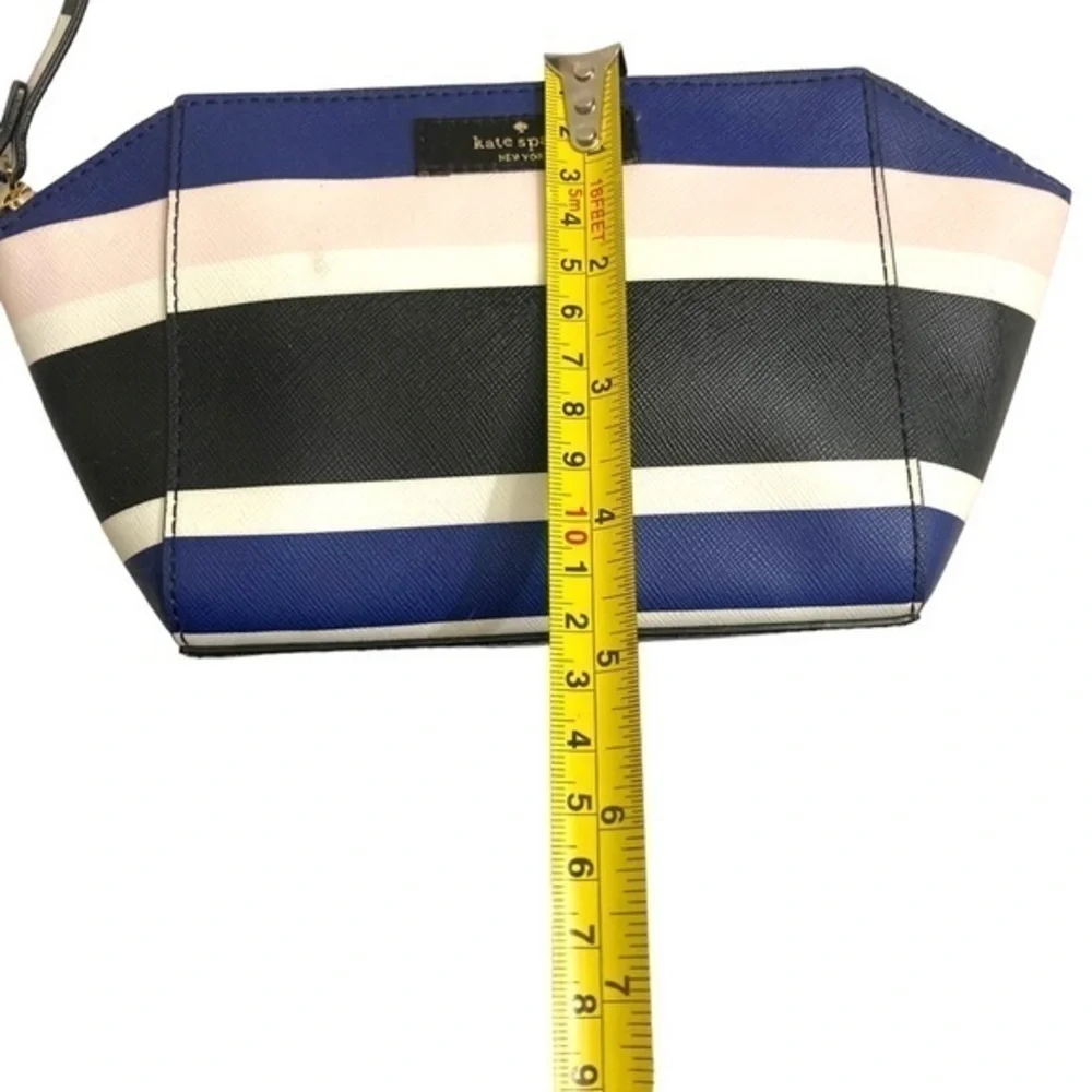 Kate spade striped makeup clutch bag case